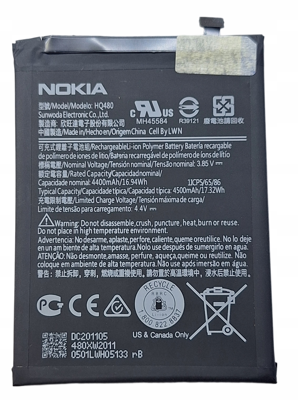 Nowa Bateria Nokia HQ480 Nokia 8.3 5G Jakość Oryginału Oem