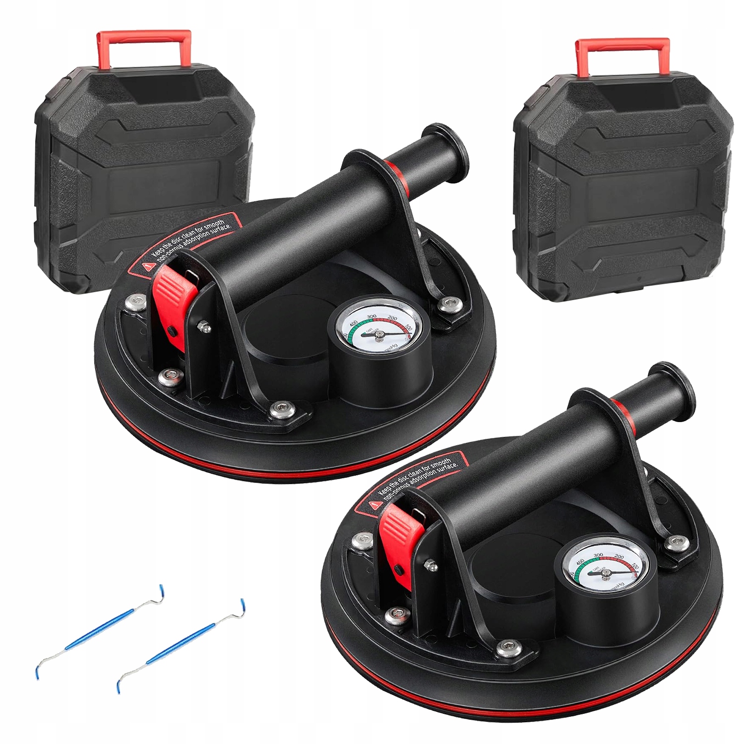 Držák Přísavka 8 Palců 200 Kg S Pumpičkou Manometrem 2KUSŮ