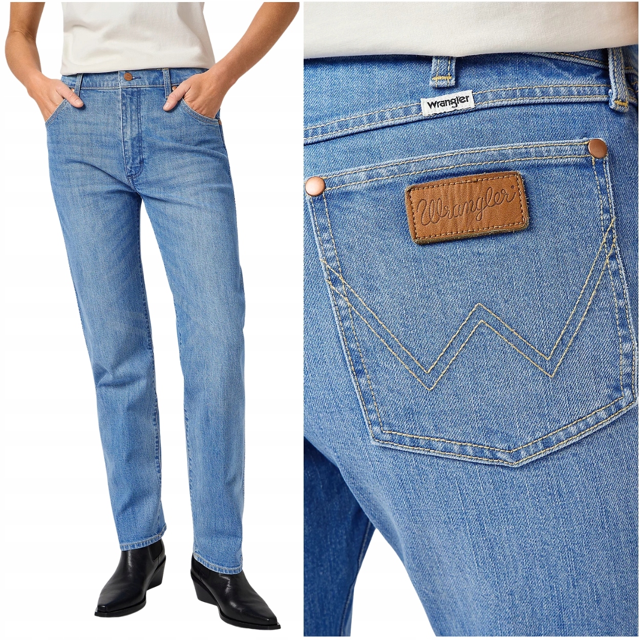 Wrangler Sunset Baby Blue DżINS proste damskie spodnie jeansowe W26 L30