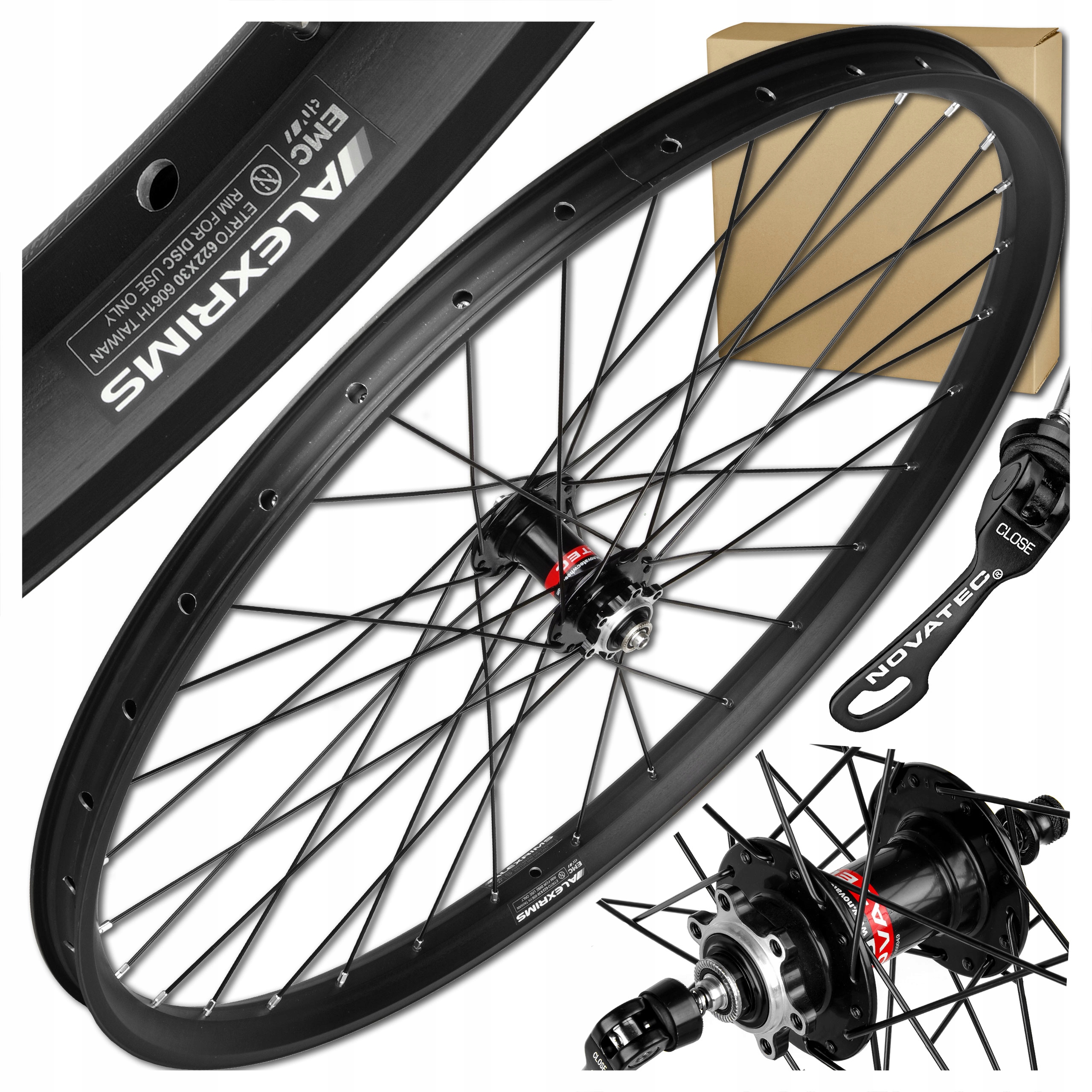 Koło Rowerowe Przód Alexrims EMC30 29 622x30 E-bike Mocne Novatec Tubeless