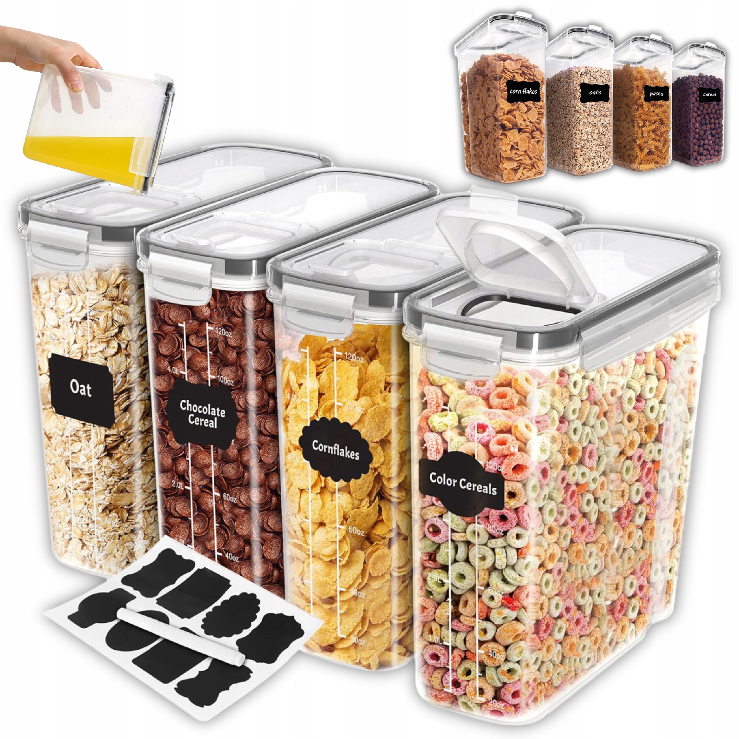 Pojemniki Hermetyczne Do Przechowywania Żywności Pudełka Duże Szczelne 4szt