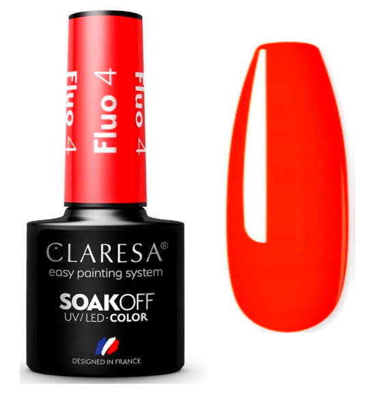 CLARESA FLUO NEON UV/LED 5ml - NR 4 CZERWONY