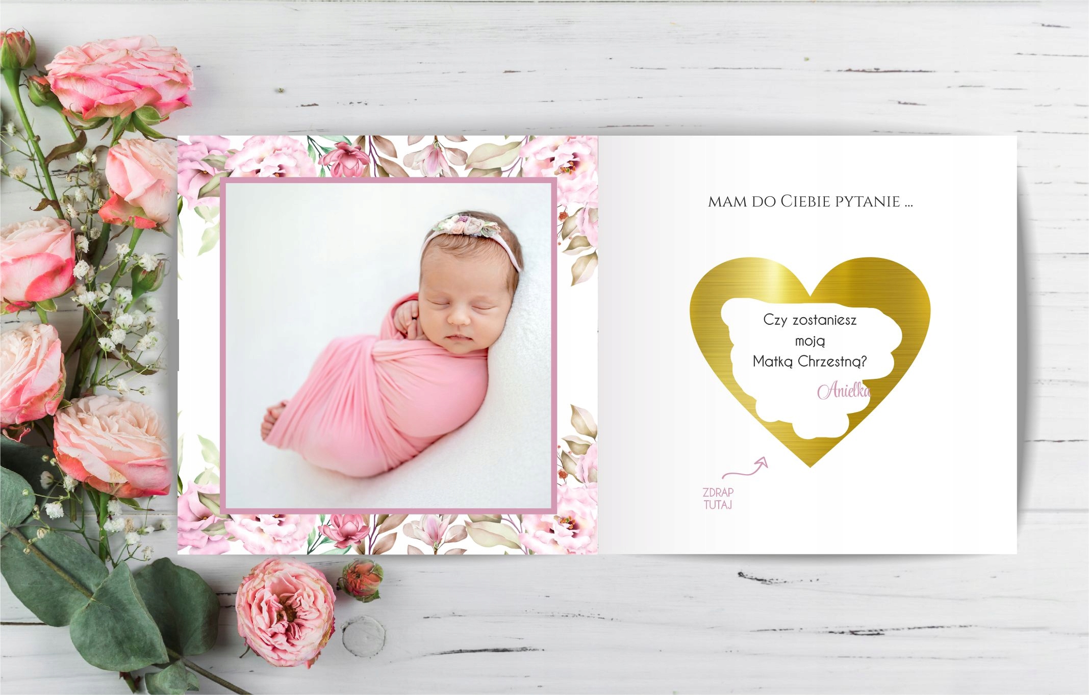 Prośba o zostanie Chrzestnym ZDRAPKA personalizacj Marka bez marki