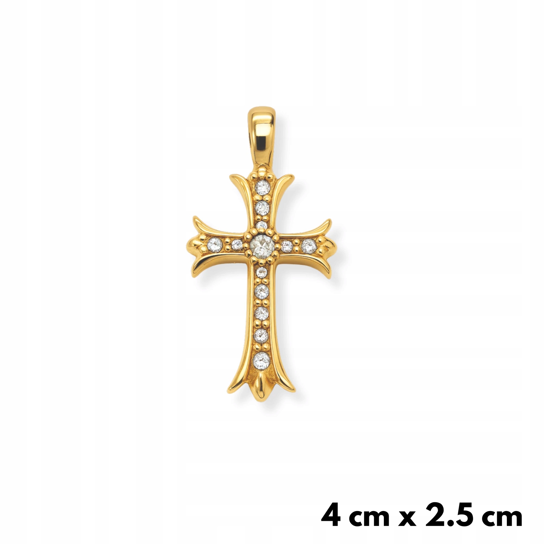 Přívěsek Medieval Cross Zlatý Kříž Pánský Zirkony Metini Pozlacený