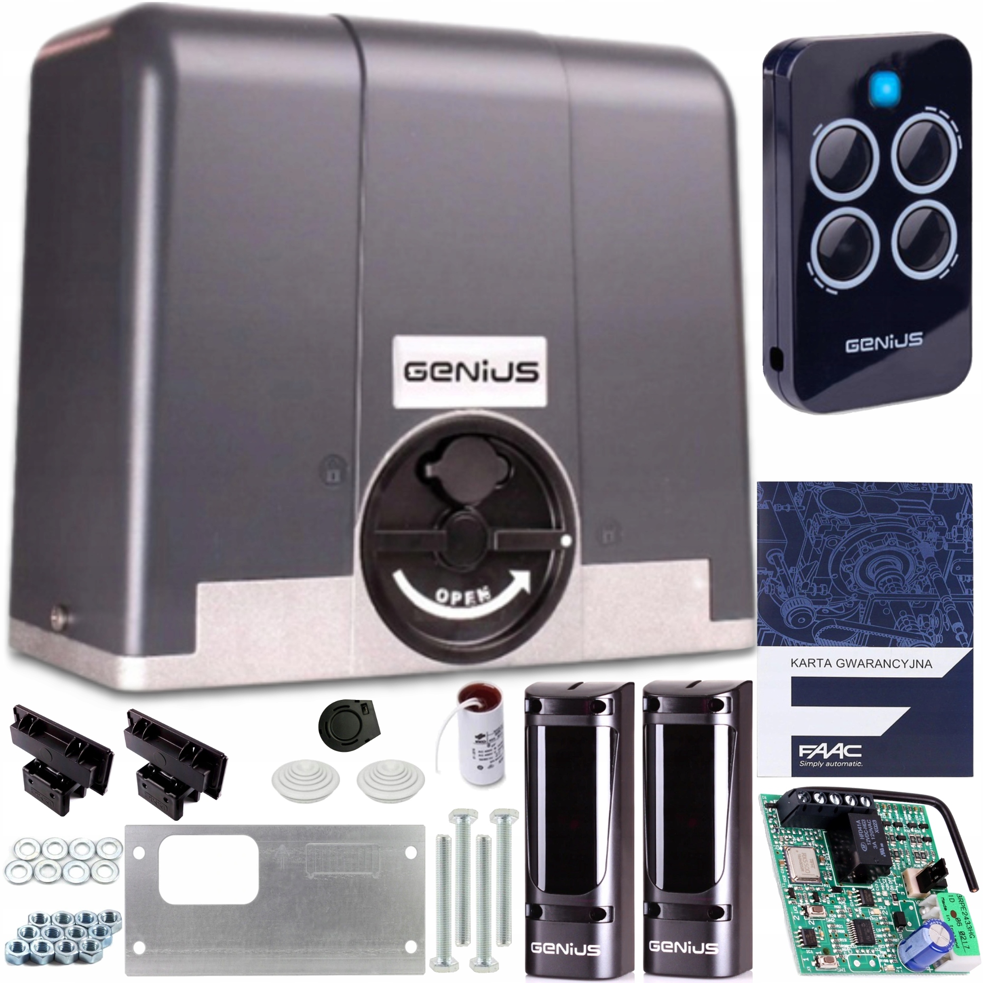 Pohon pro posuvnou bránu Genius Blizzard 500 Kg 1x Pilot Echo 433MHz