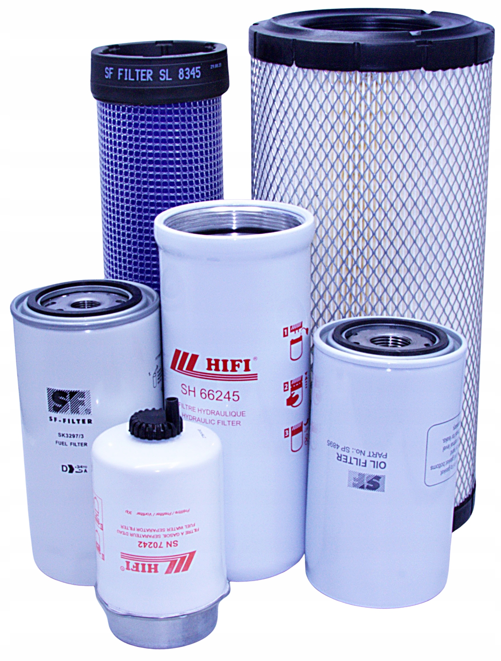 Filtry New Holland B100B, r. 2011-2018, vzduch, olej, hydraulická paliva