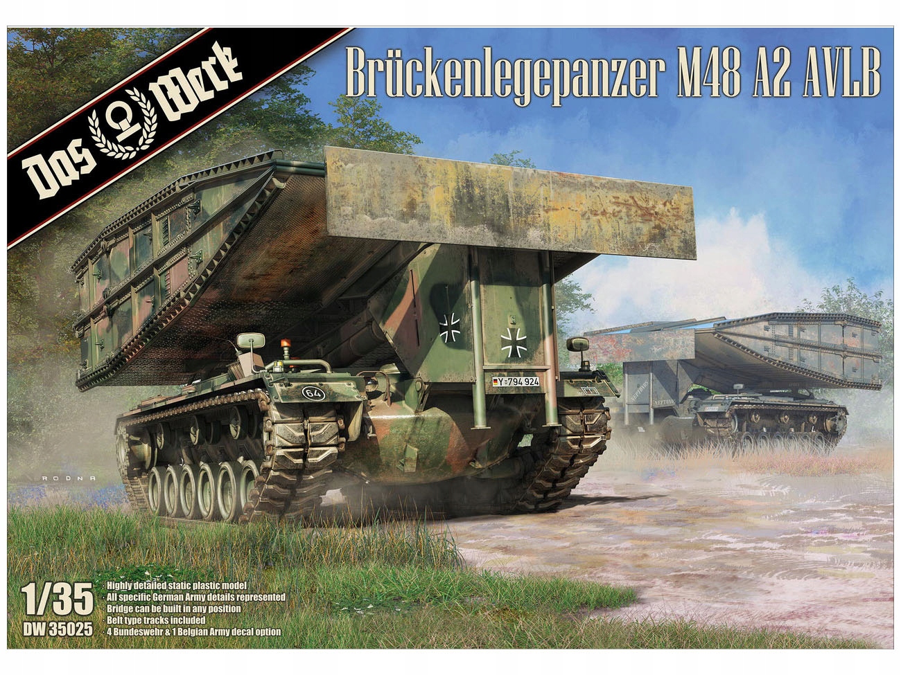 Tank Bruckenlegepanzer M48 A2 Avlb model DW35025 Das Werk