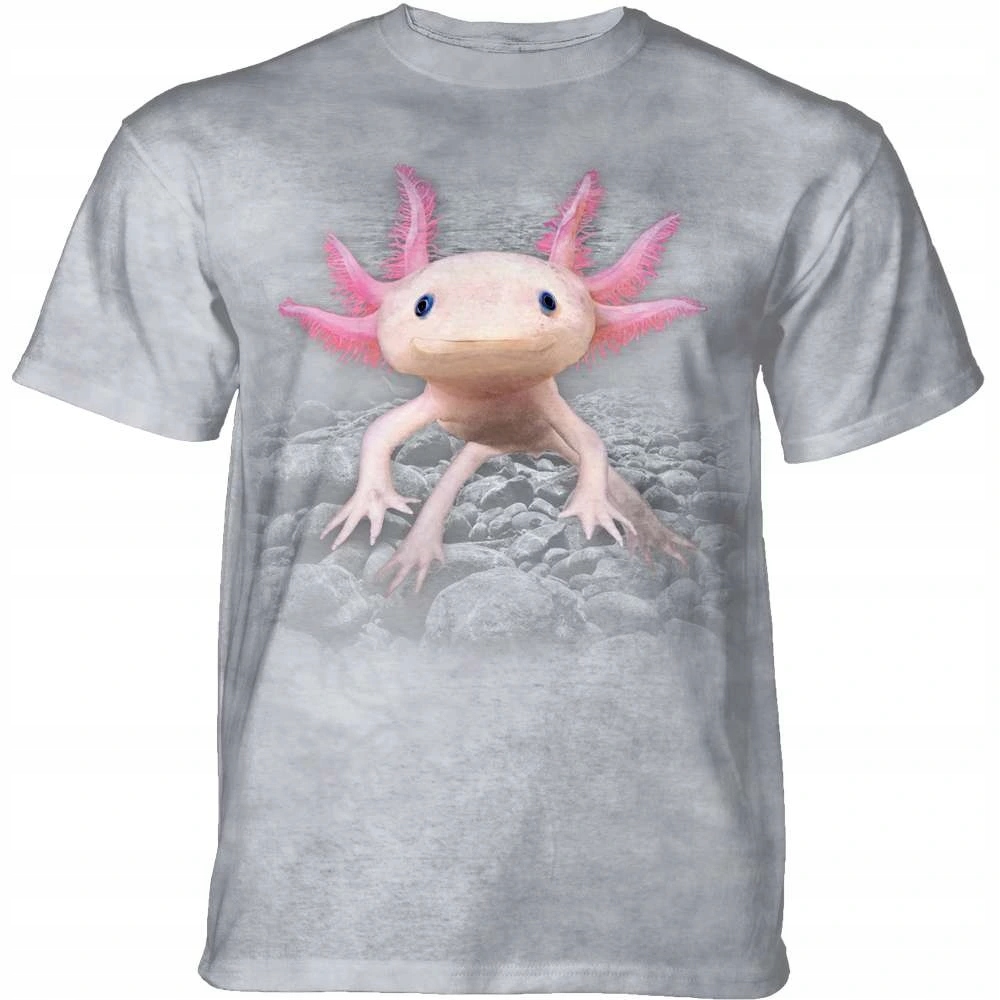 Pánské batikované triko The Mountain Axolotl vodní dráček šedé L