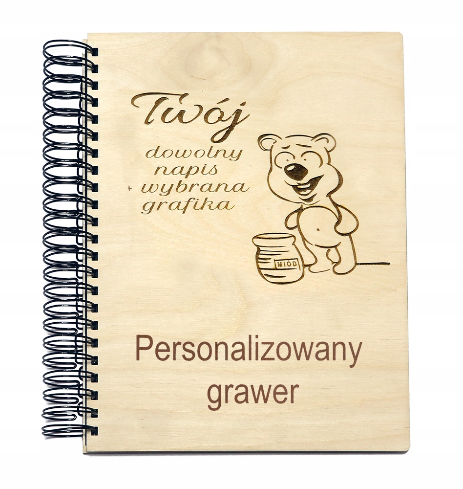 

Album drewniany z Twoim napisem, grafiką 60 str A5
