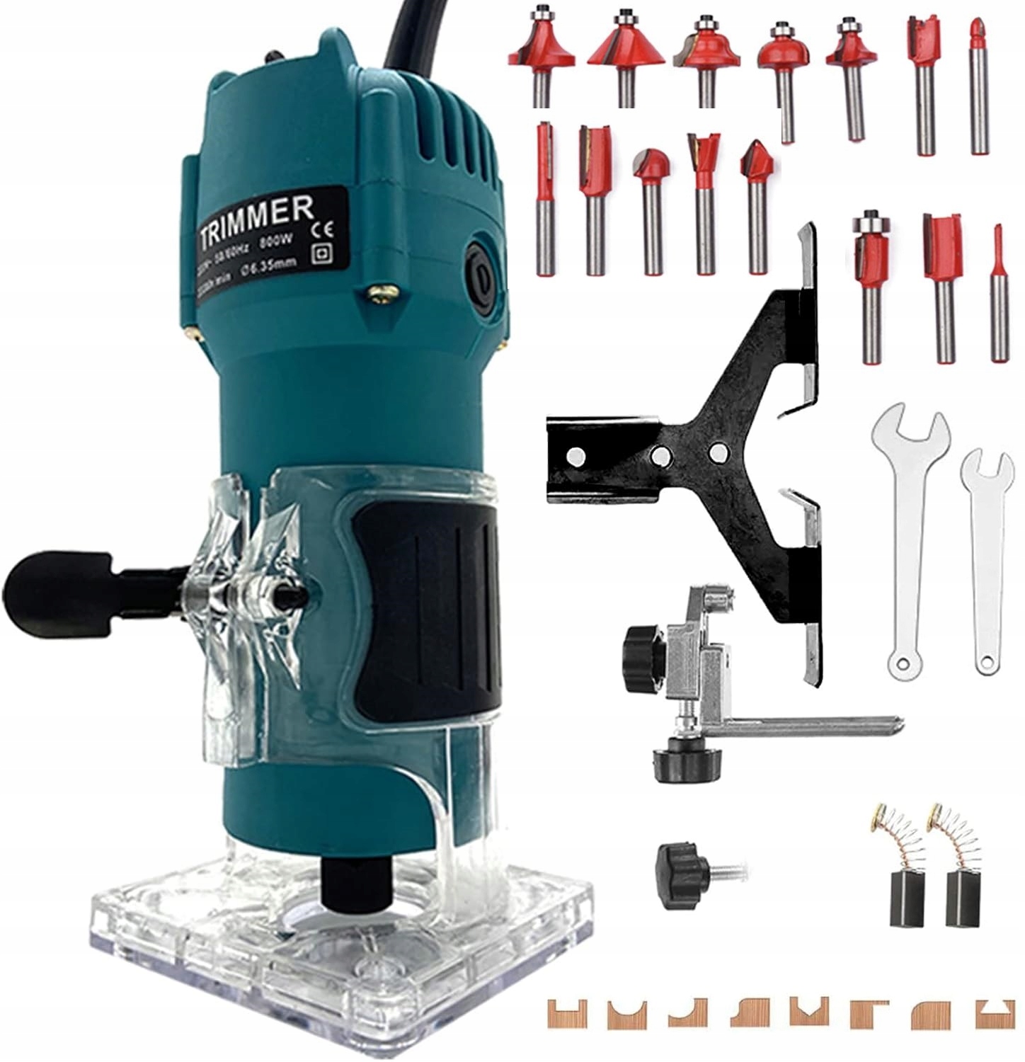 Výkonná Horní Frézka Na Dřevo 30000 Ot/min 800 W 15 Fréz