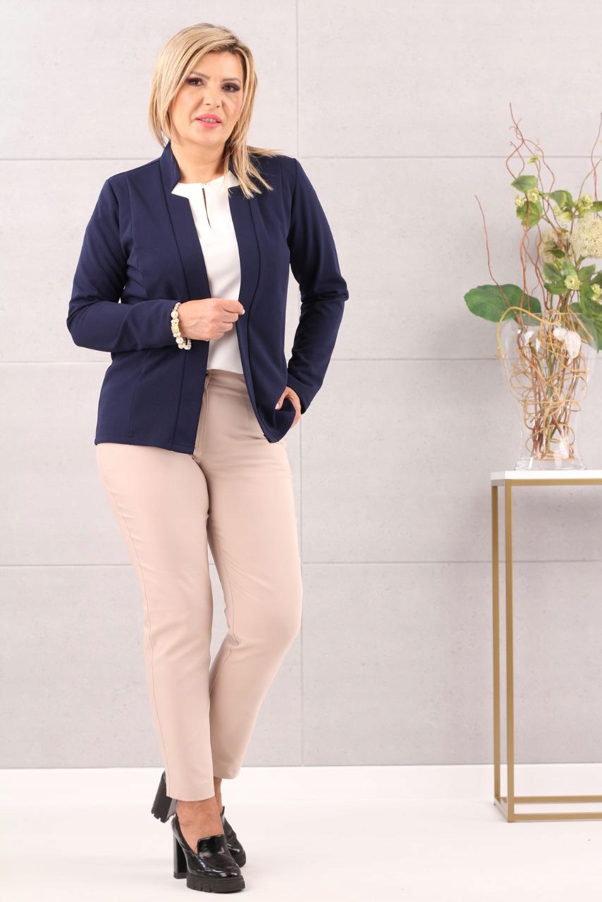 WIZYTOWA NARZUTKA GŁADKA LUŹNA ŻAKIET POLSKI PRODUCENT DUŻE ROZMIARY Rozmiar L