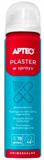 

Plaster W Sprayu wodoodporny na rany Apteo 60 ml