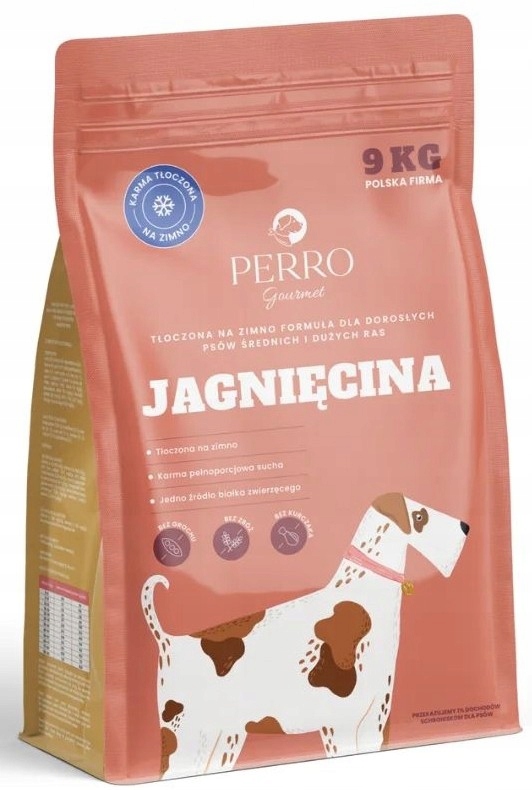 Perro sucha karma dla psa Jagnięcina 9 kg tłoczona na zimno ś/d rasy