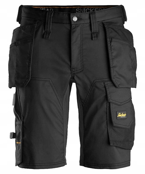 Spodenki robocze Snickers Stretch z workami kieszeniowymi 614104040 Czarny