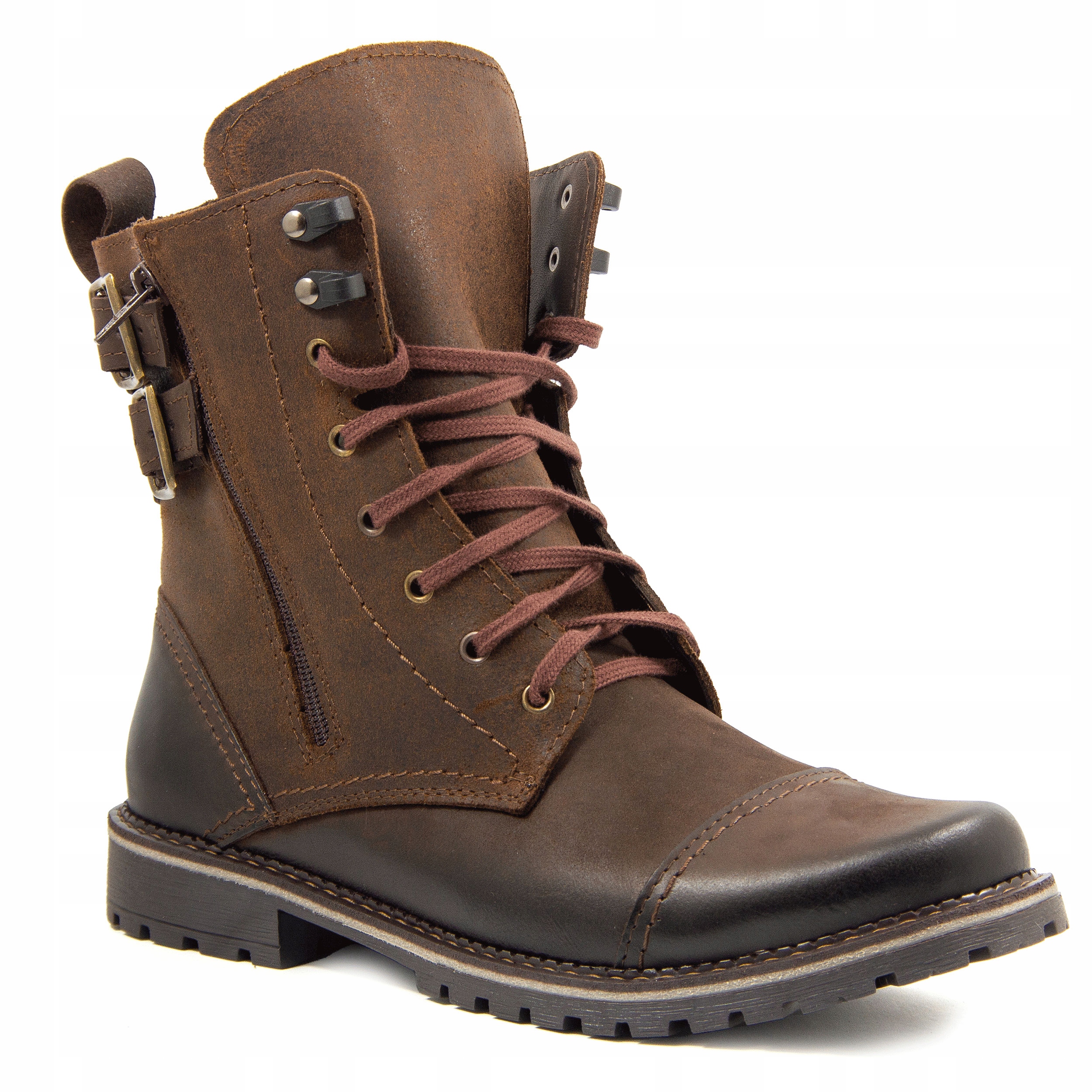 Vojenské vojenské motocyklové boty Kožené zateplené Polské 83br 39