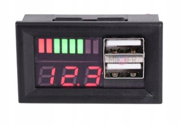 

Miernik baterii akumulatorów Ładowanie Usb 7-15V