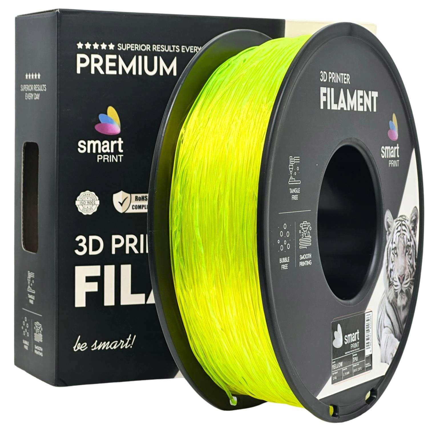 2 x Filament Smart Print Tpu Yellow Żółty Guma 95A 1.75mm 1kg
