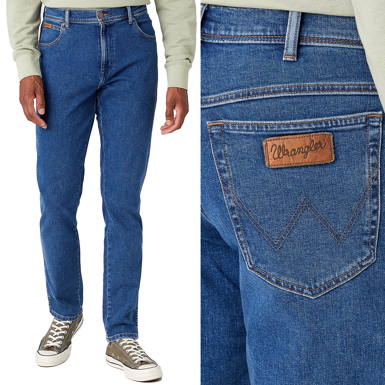 Wrangler Texas Slim Stone Ride Indigood Tmavý Džín W30 L34