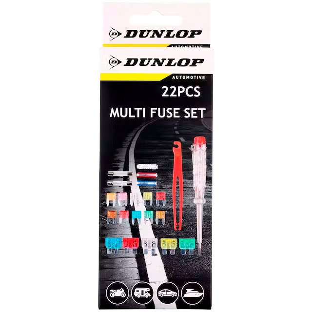 DUNLOP ZESTAW 22 BEZPIECZNIKÓW z TESTEREM NAPIĘCIA Producent części Dunlop