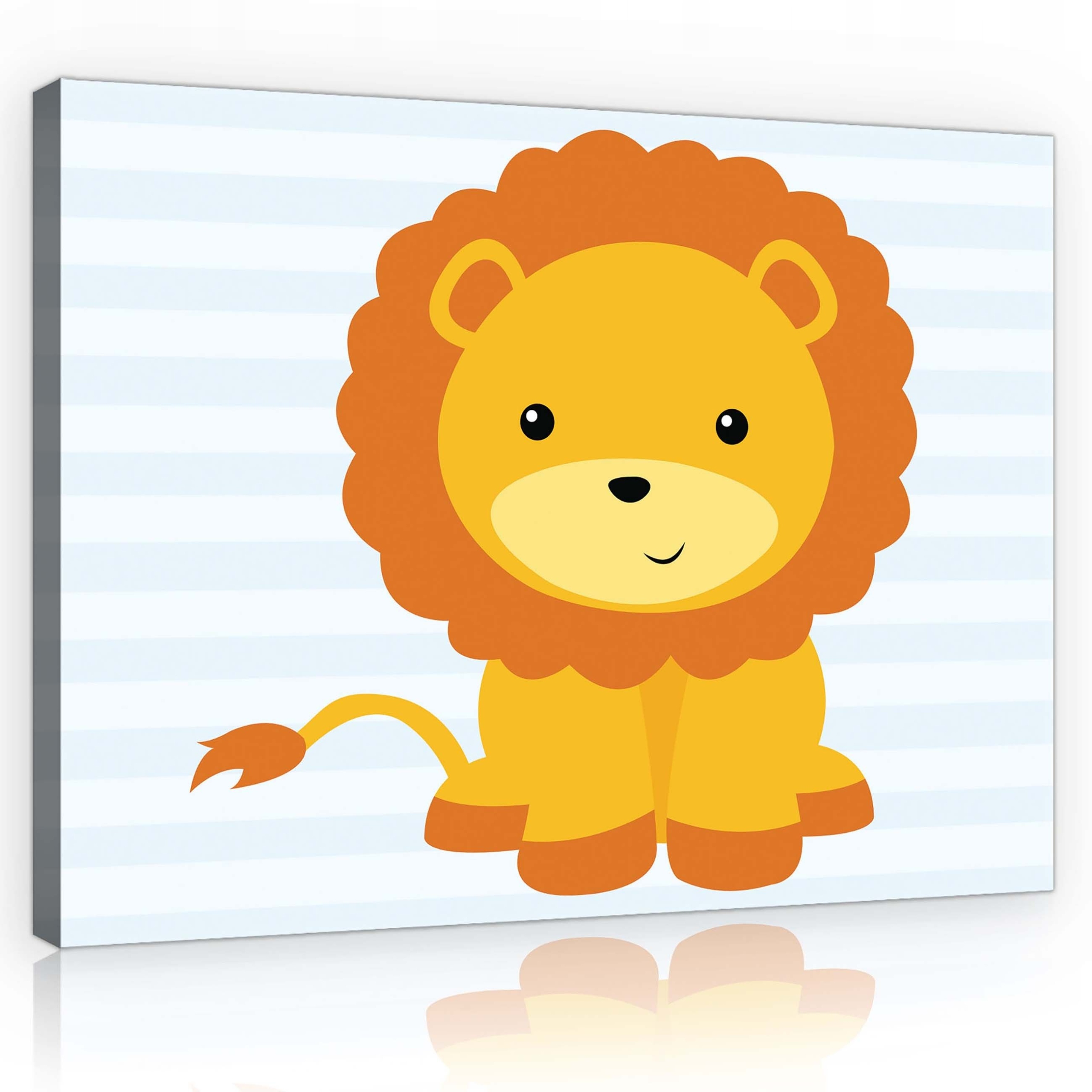 Obraz 100x75 Sladký lev animovaná pohádka dětský hravý s usměvavými pruhy