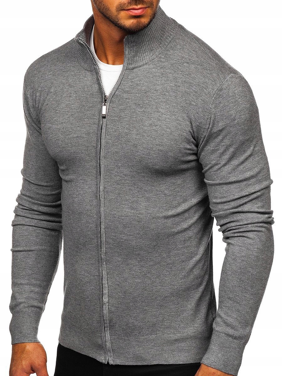 

Sweter Męski Rozpinany Szary YY07 Denley_m