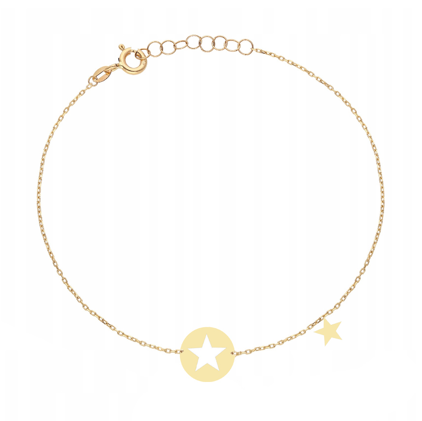 Zlatý náramek hvězdičky PR.585 Gravírování