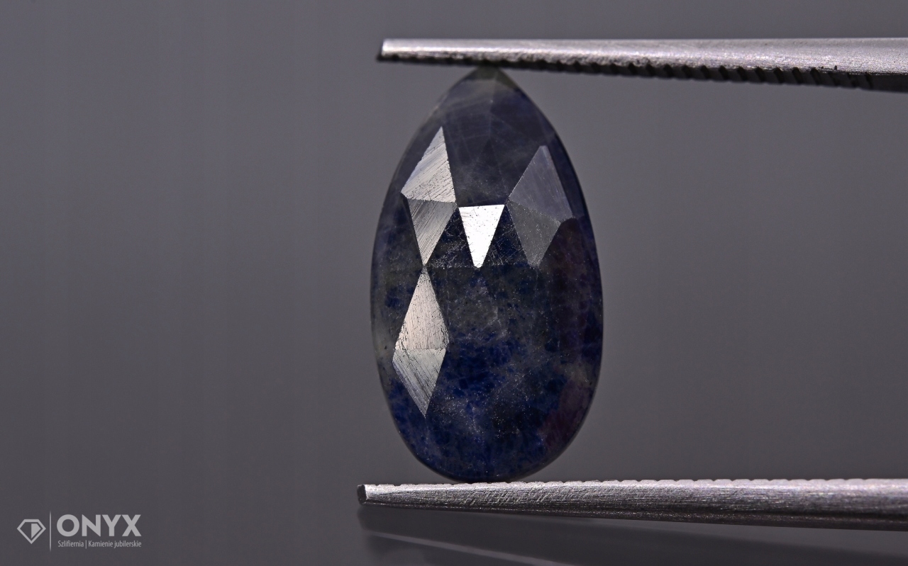 Safír fasetovaná rozeta slza 14x7,5 mm