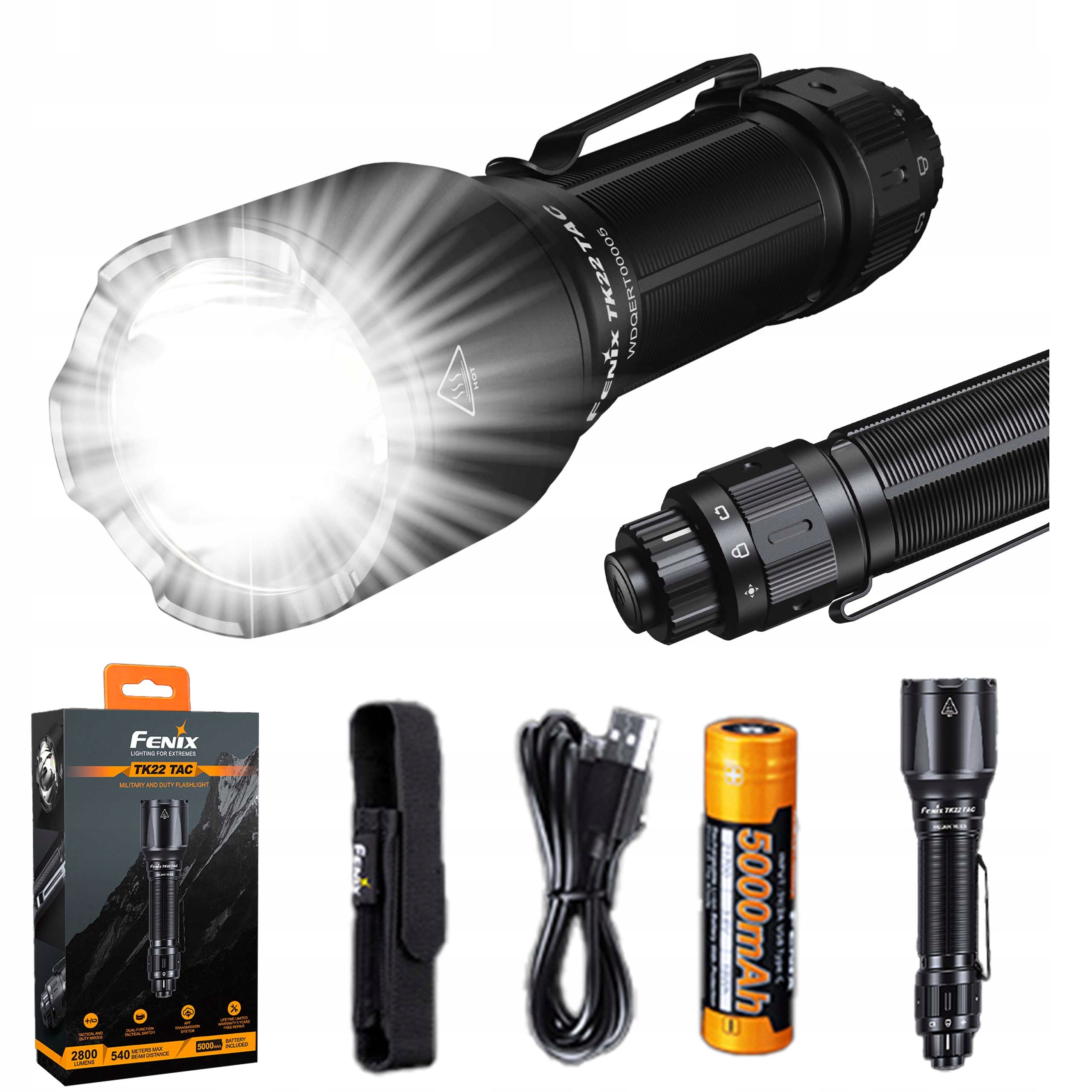 Світлодіодний ліхтарик Fenix TK22 TAC 2800LM 540m USB-C