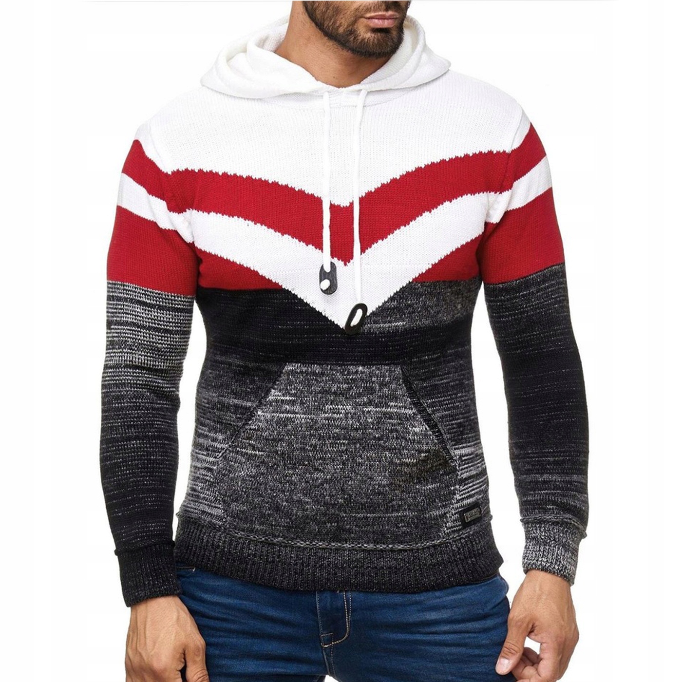 Pánský Klokanka svetr mikina s kapucí stínovaný