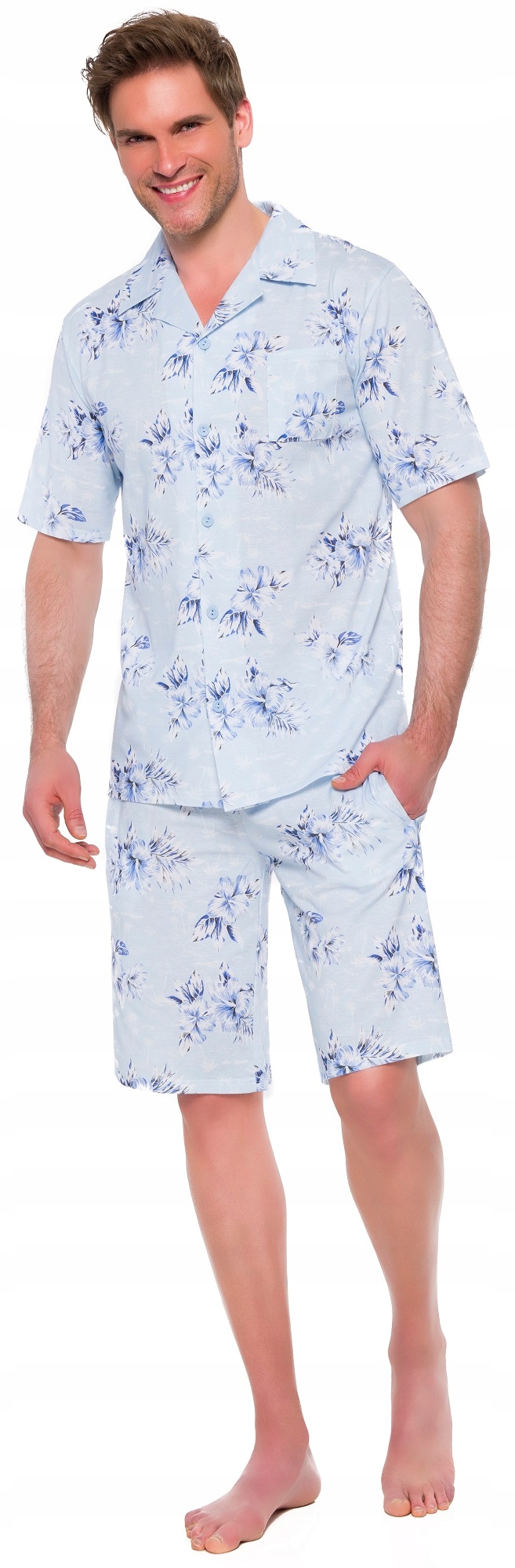 HAWAJSKA ROZPINANA BAWEŁNIANA PIŻAMA MĘSKA M Rozmiar M