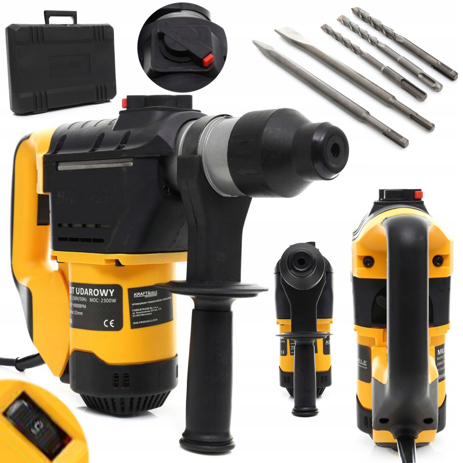 MŁOT UDAROWY MŁOTOWIERTARKA SDS+ DŁUTA WIERTŁA moc