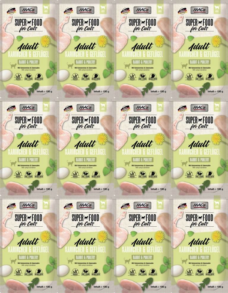 Levně MAC's Cat kapsička Králík, drůbež 12 x 100 g