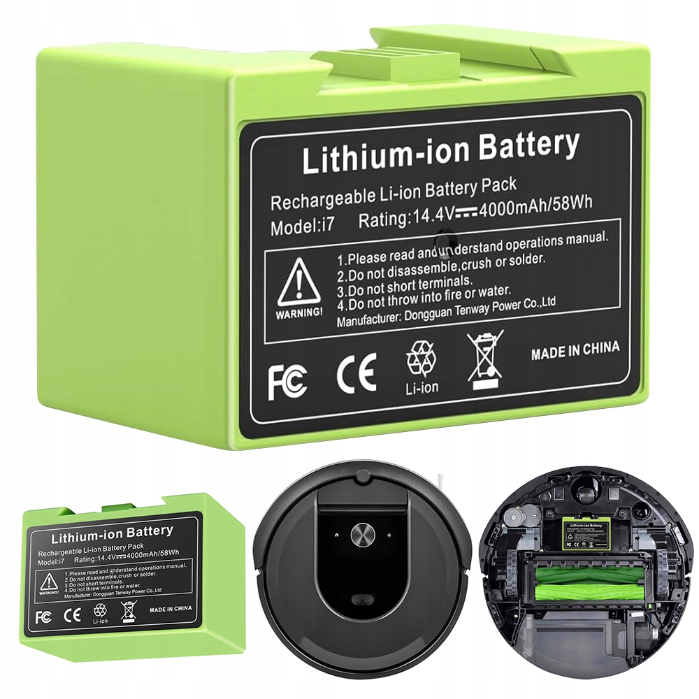 Náhradní Baterie 4000 Mah Pro Irobot Roomba I7 I3 I4 E5 E6 Li-ion