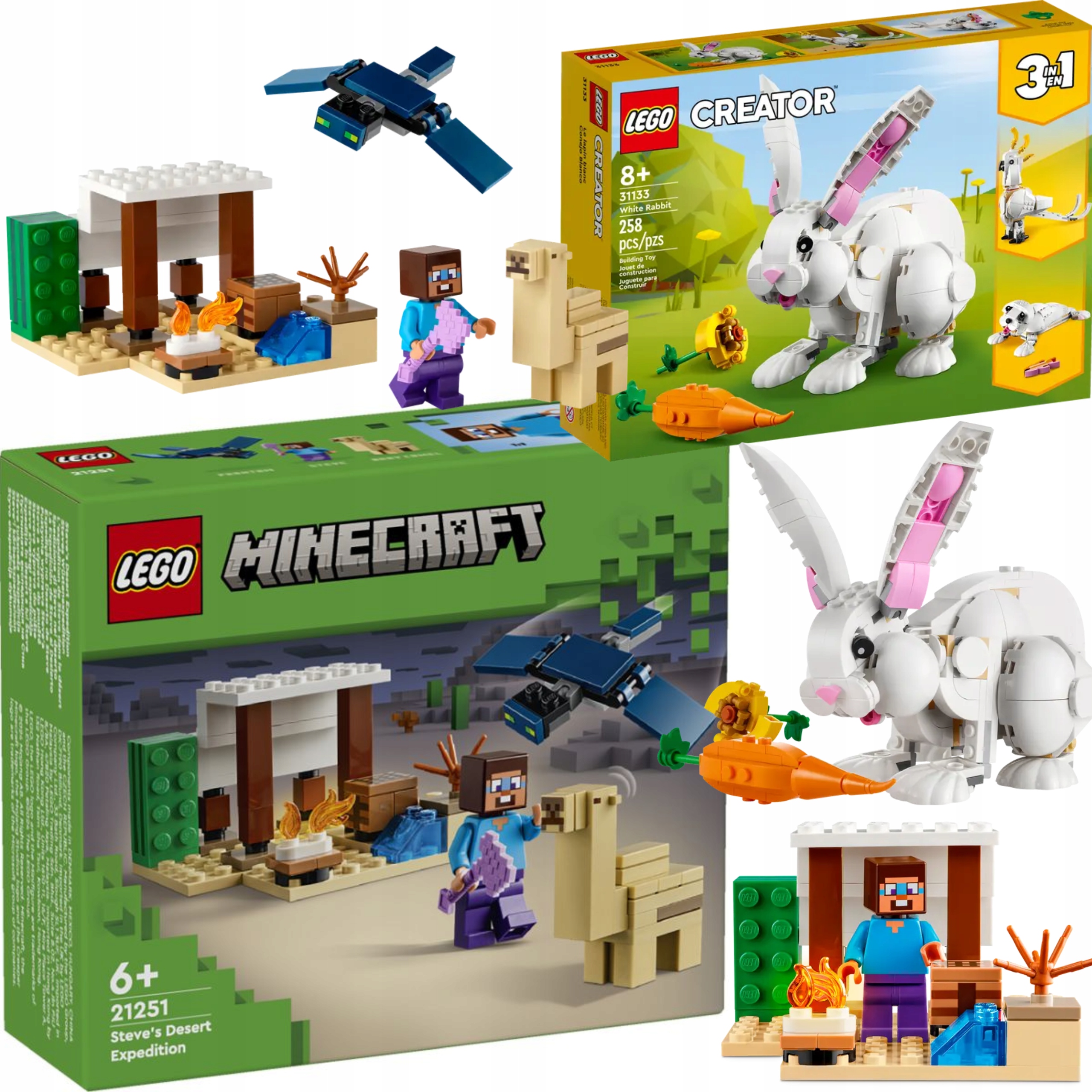 Lego Minecraft 21251 Pouštní Výprava Lego 31133 Králík Velikonoční Sada