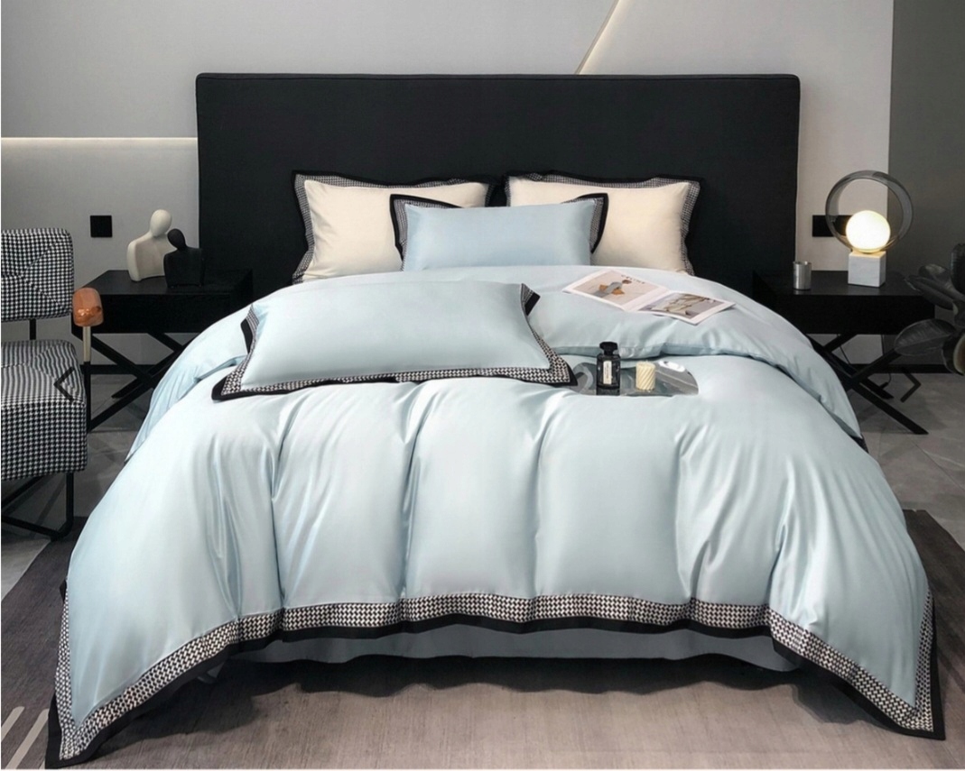 KOMPLET POŚCIELI 160cm x 200 PIĘKNA LAMÓWKA MIKROFIBRA 3 CZĘŚCI Kod producenta Pościel z lamówką