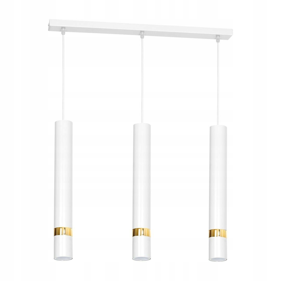 Závesná lampa Joker Biela Zlatá Tuby 3xGU10 60x80 cm Stropná lampa Obývacia izba