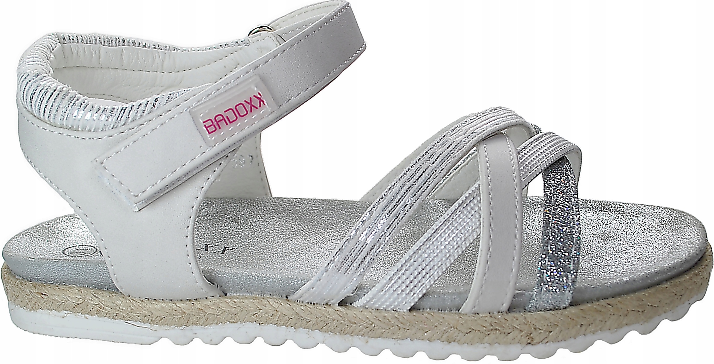 

Srebrne profilowane sandałki r 31