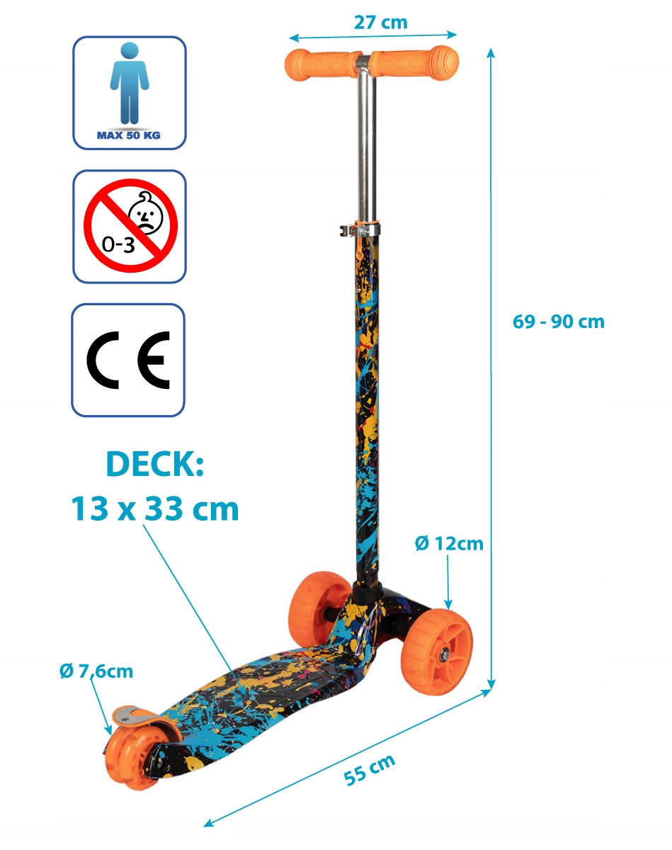 HULAJNOGA BALANSOWA 3 KOŁA ENERO MAXI GRAFFITI LED Marka Enero