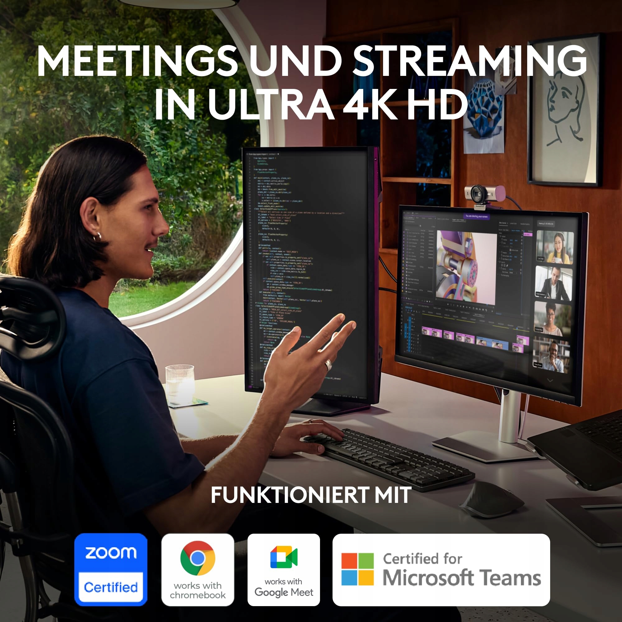 LOGITECH MX Brio 4K Ultra HD Kamera USB-C z Redukcją Szumów — miniatura 2