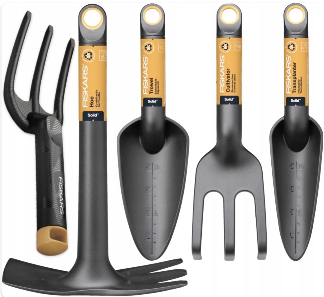 Fiskars Zahradnické Nářadí Sada Lopatka Hrábky Motyčka Drápky 4ks 1ks
