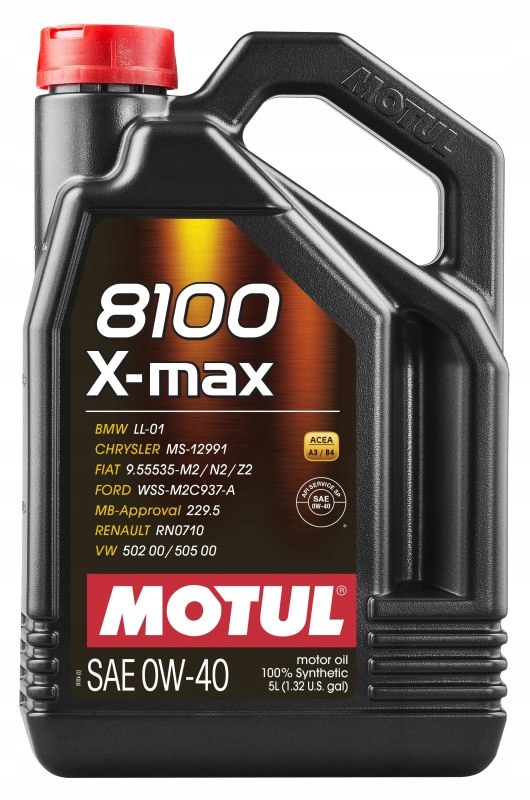 Motul Olej 0W40 5 L 8100 X-max A3/B4 Sn LL01 229.5 502.00 505.00 A