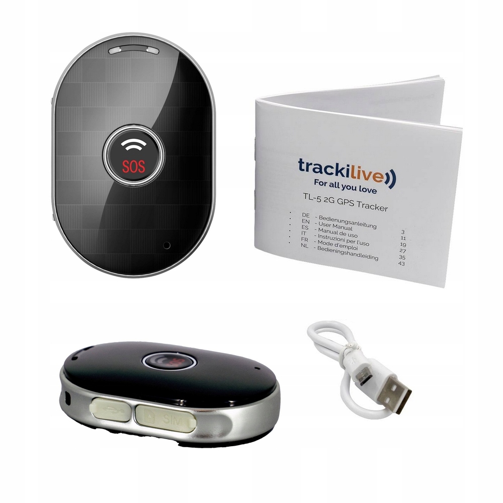 Nadajnik GPS LOKALIZATOR wbudowany AKUMULATOR przycisk SOS aplikacja Stan opakowania oryginalne