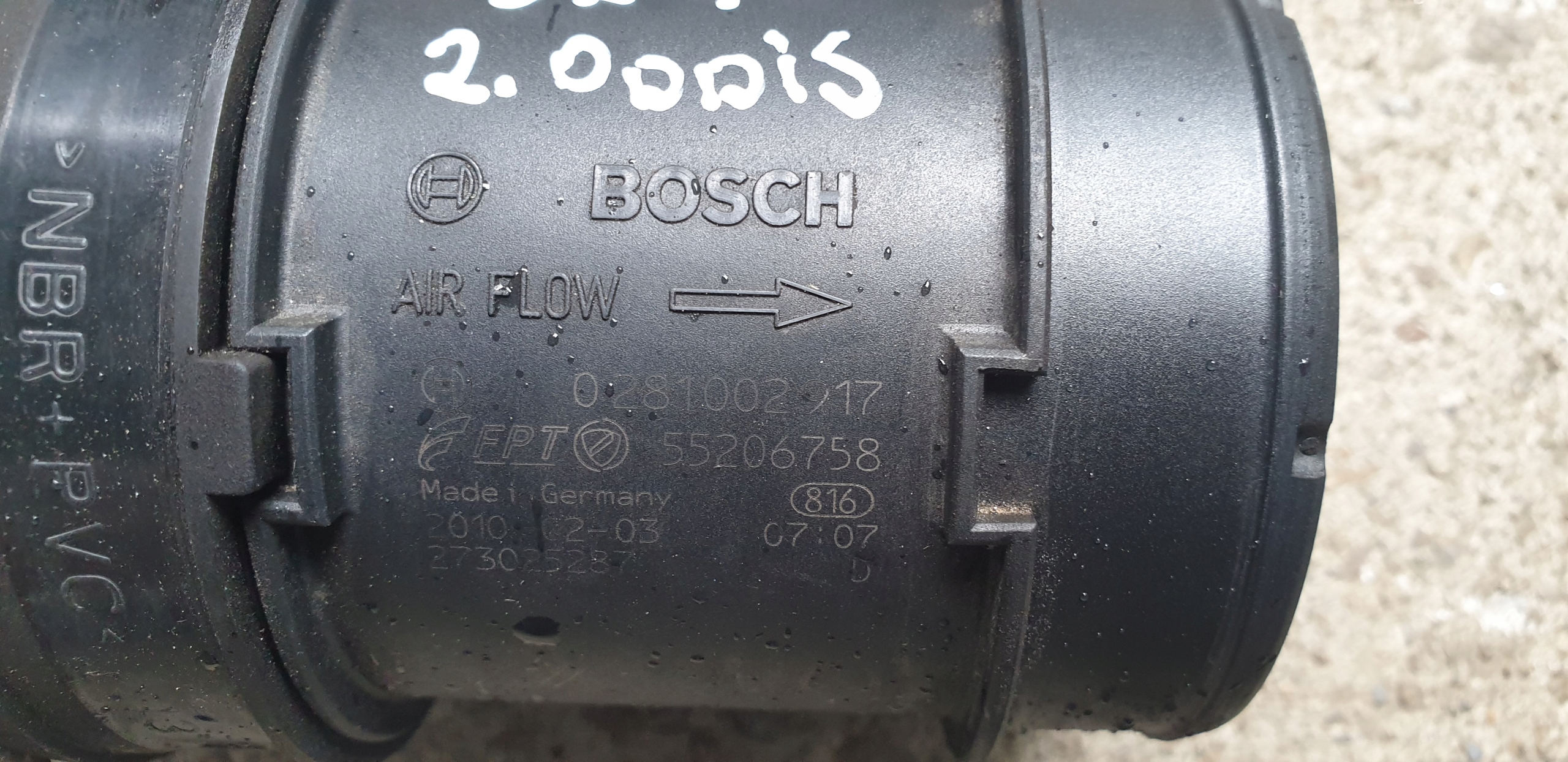 flow meter SUZUKI SX4 SEDICI 2.0 DDIS 55206758 , 0281002917