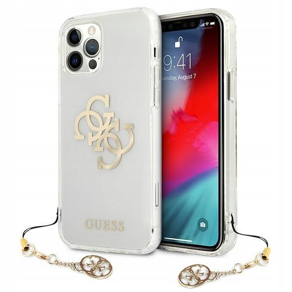 Etui Guess 4G Silver Charms Collection na iPhone 12 Pro Max przezroczyste