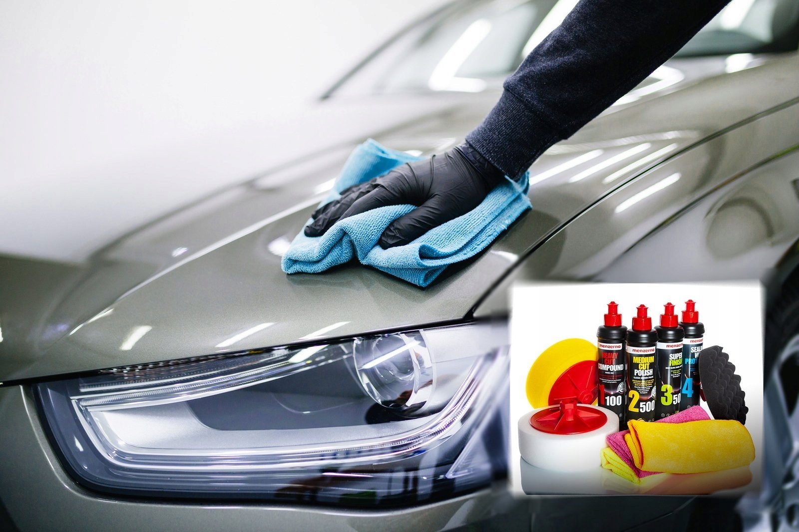 Menzerna набор для полной коррекции + воск + колодки HML