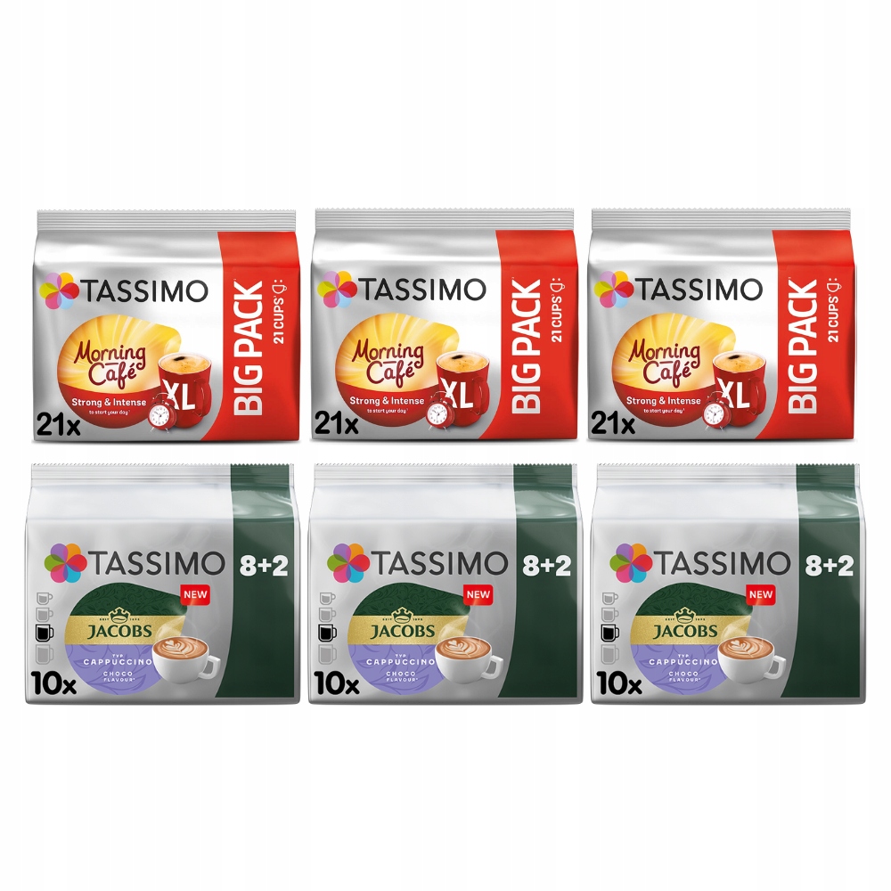 Kapsułki Tassimo Morning Cafe Strong&Intense XL, Cappuccino Choco, 6 op.