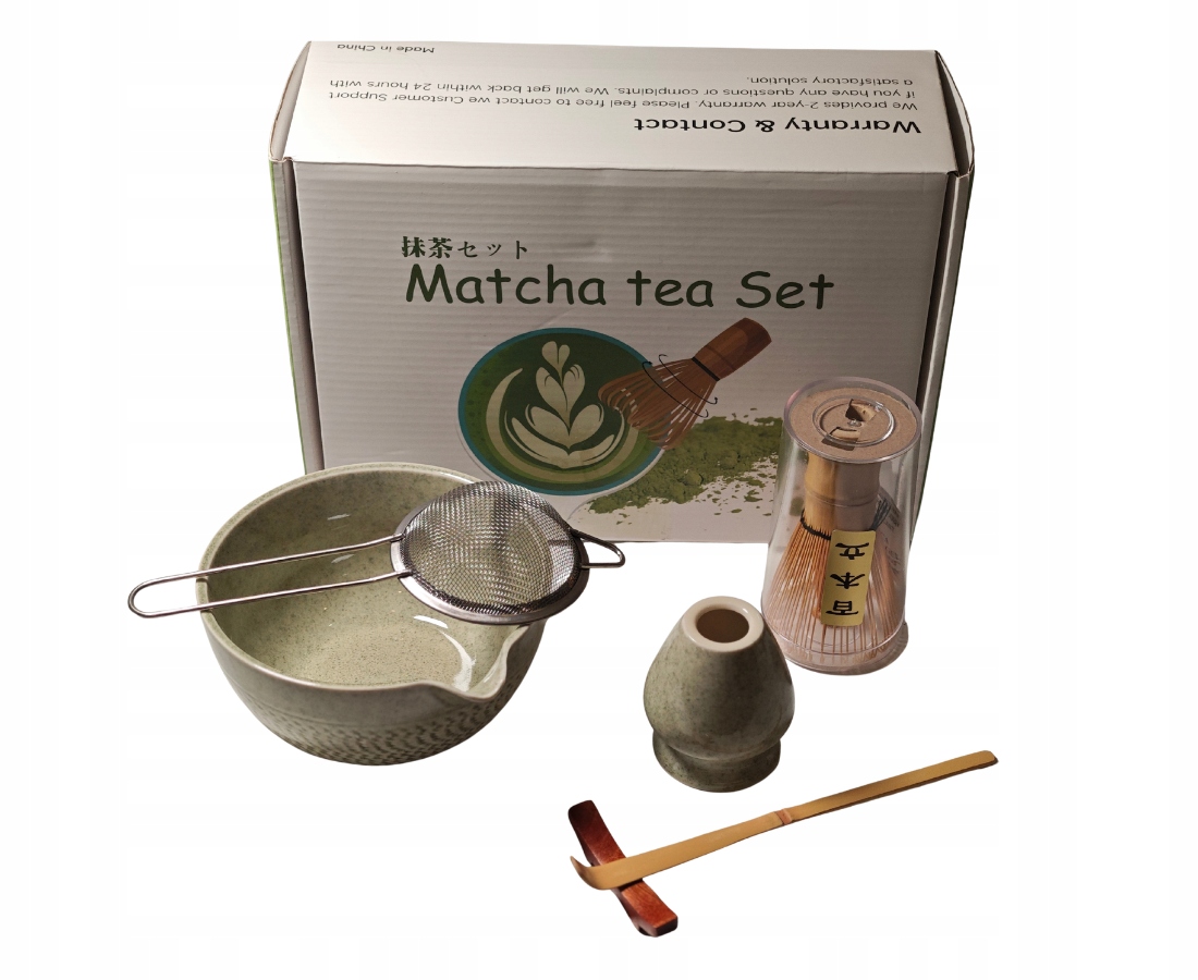 Levně Japonský set Matcha 6v1 Green – mísa, šlehací metla, sítko Matcha ceremoniál