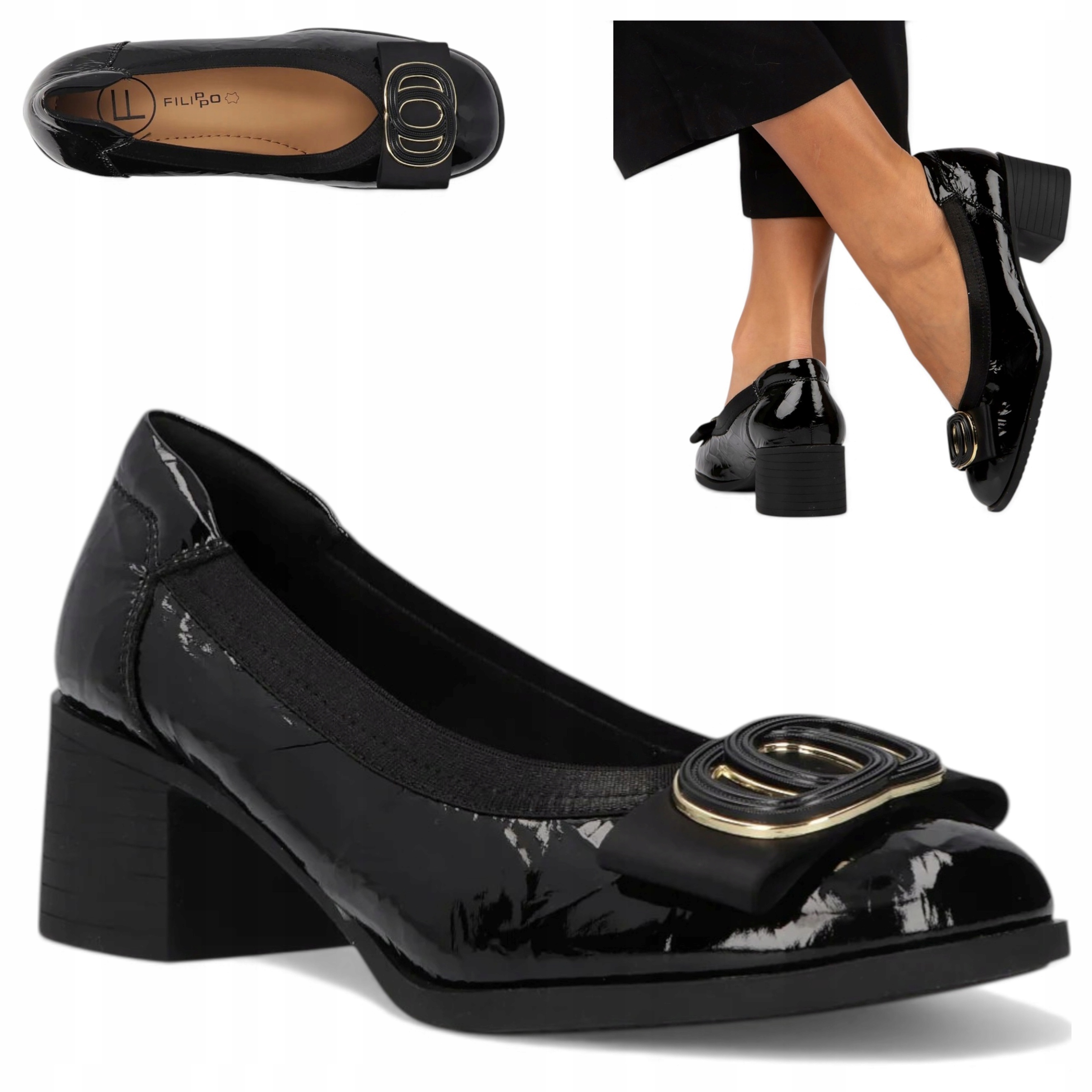 36 Filippo Dámské polobotky Z Přírodní Kůže Na Podpatku Jarní Boty Módní