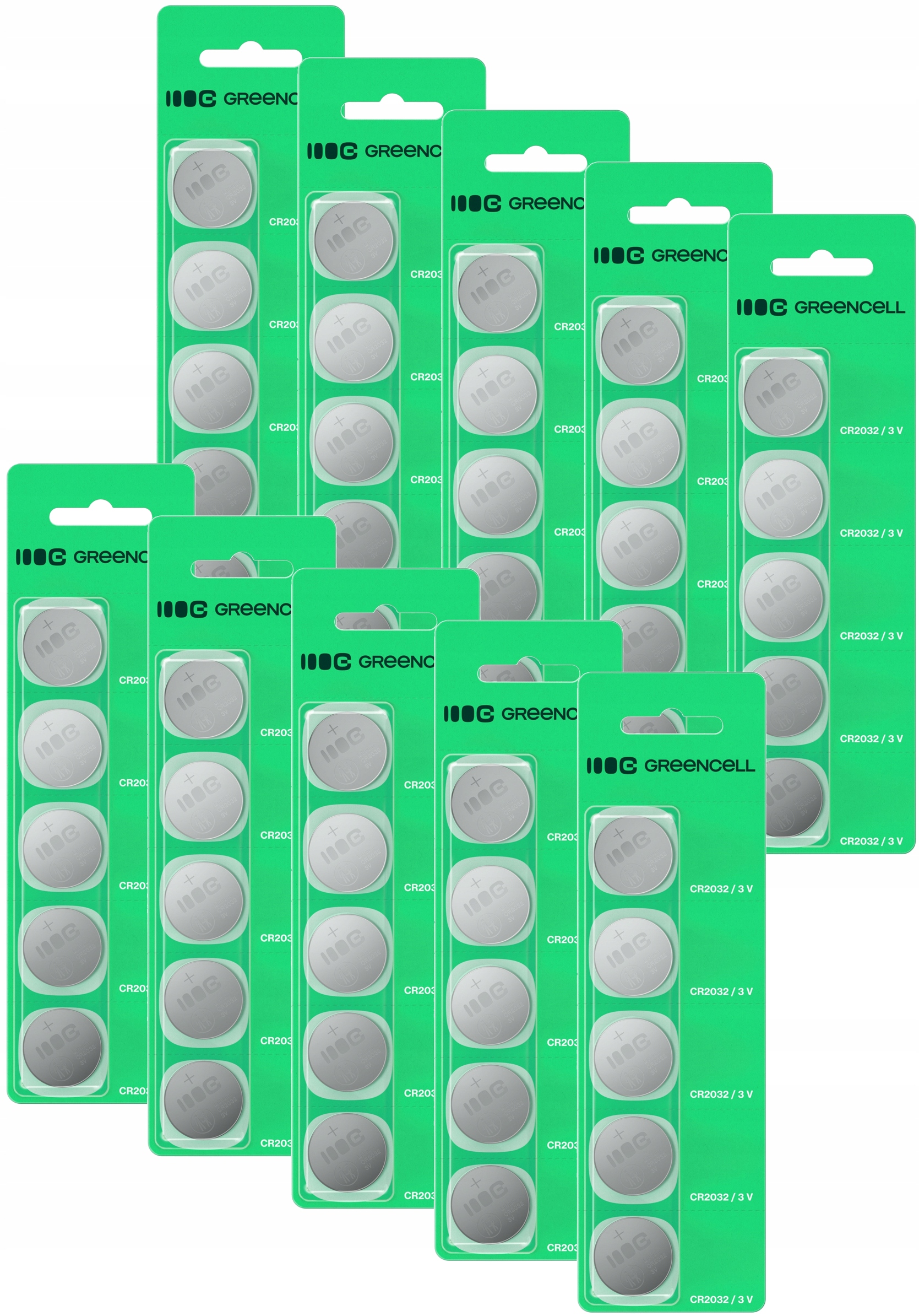 Greencell Lithiové Baterie CR2032 3V 220MAH 50 Ks Blistr Pro Dálkové Ovládání Hodinek