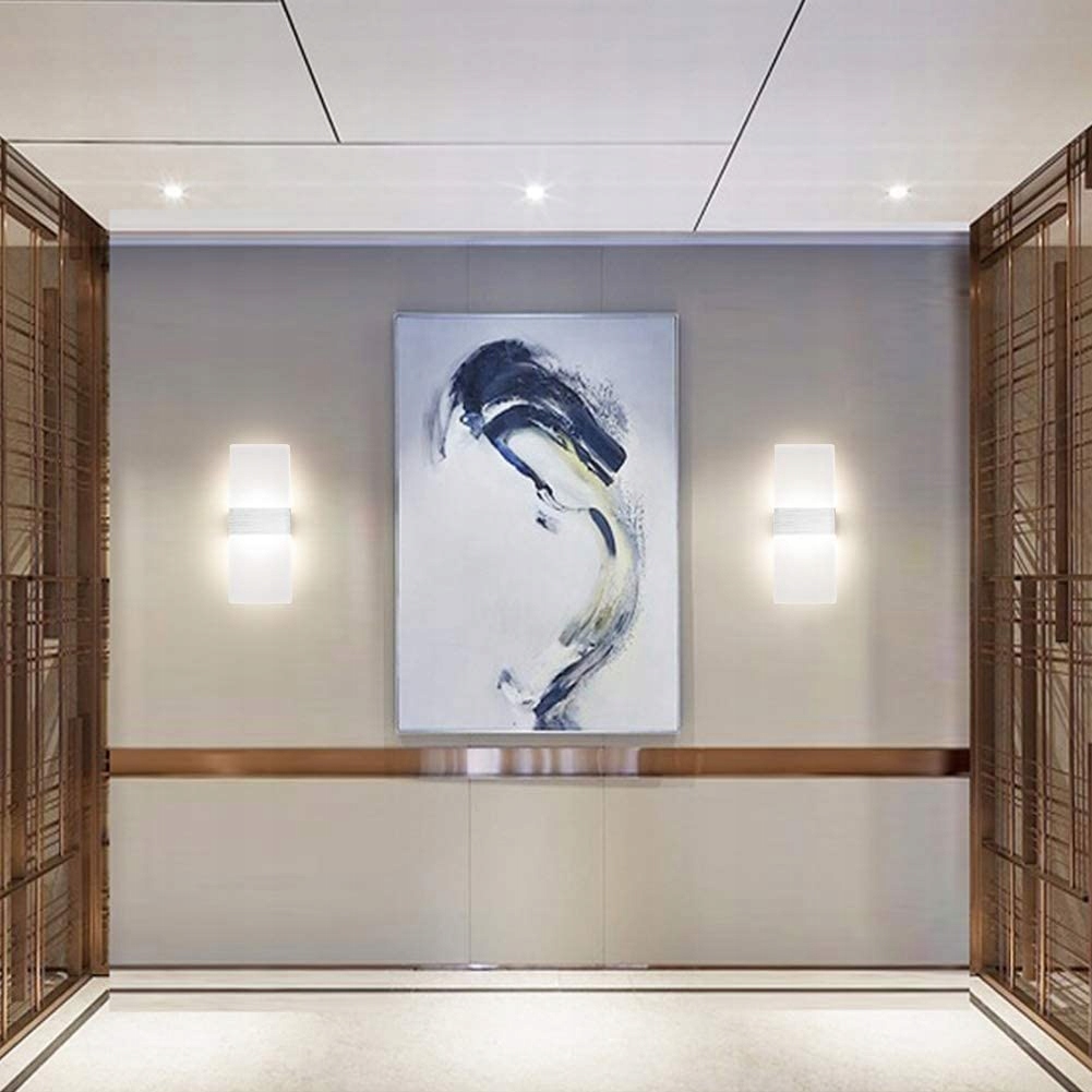 Nowoczesna akrylowa lampa ścienna LED 12W 6000K x2 Materiał dominujący aluminium